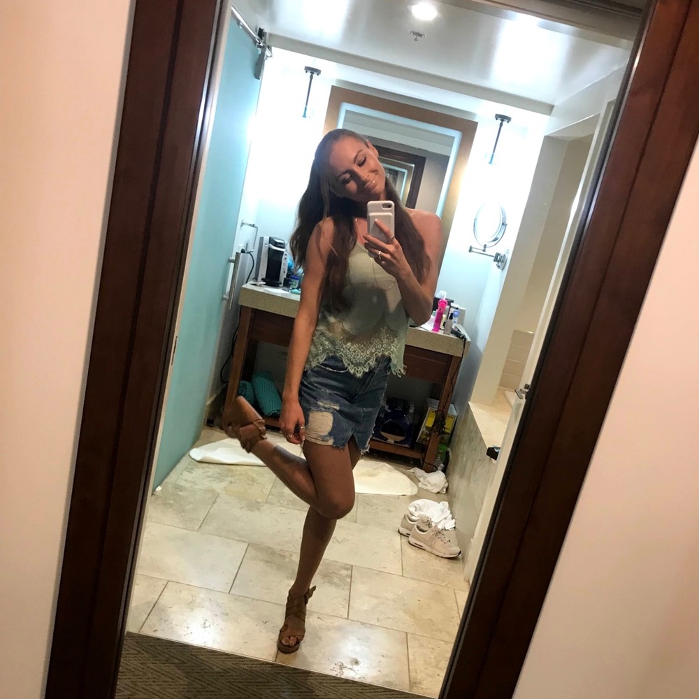 Small Green Lace Lush Crop Top